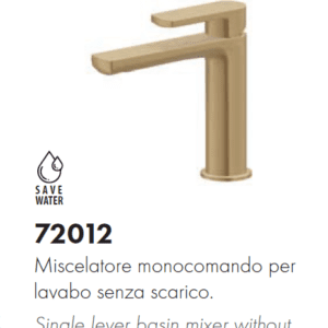 Single lever basin mixer without pop-up waste set