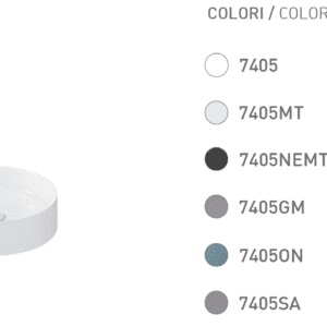 Countertop washbasin without tap counter ø38 cm.