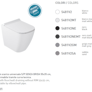 Without RIM wall-hung wc