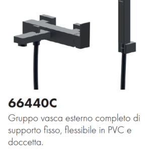 Complete bath group with fixed shower holder